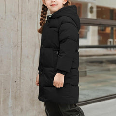 Girls' Zip-Up Winter Coats Fur Hooded Warm Quilted Puffer Coat Thicken Padded Down Water-Resistant Outerwear 2-11Y
