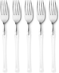 Forks Elegant Fusion Collection Plastic (Pack of 20), Glitter Silver/Gold