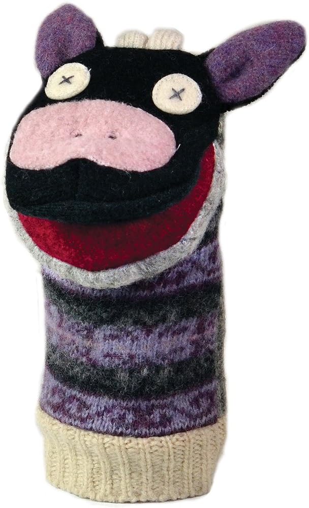 Cate & Levi - Hand Puppet - Premium Reclaimed Wool - Handmade in Canada - Machine Washable (Elephant)
