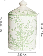 250ml/8.5oz Pastoral Lily Of The Valley Series Ceramic Tableware Coffee Cup And Plate Set-Green 8-inch disc