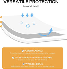 Luciphia Waterproof Blanket for Large Dogs Liquid Proof Furniture Protector Washable Pet Reversible Bed Cover for Couch Soft Sherpa Fleece Cat Blanket for Small Medium Grey Medium（57" x 40"）