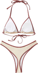 SUUKSESS Women Sexy Thong String 2 Piece Bikini Set Cheeky Halter Swimsuit