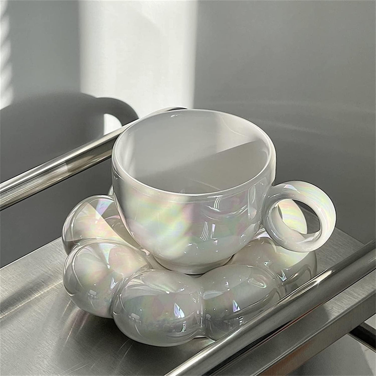 Premium Ceramic Coffee Mug Tea Cup Water Cup,with Saucer Ceramic Creative Flower Tea Cup Saucer Set Kitchen Office Tableware Birthday Gifts Cups Set(Color:Yellow) (Color : B) (Color : Yellow)