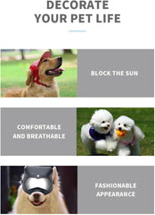 Dog Sunglasses, Dustproof UV Protection, PC, PU Shock-Resistant Pet Helmet, Adjustable Strap, Removable Accessories, Perfect for Outdoor Camping, Hiking, Beach, and Pet Travel Adventures, 18x12cm