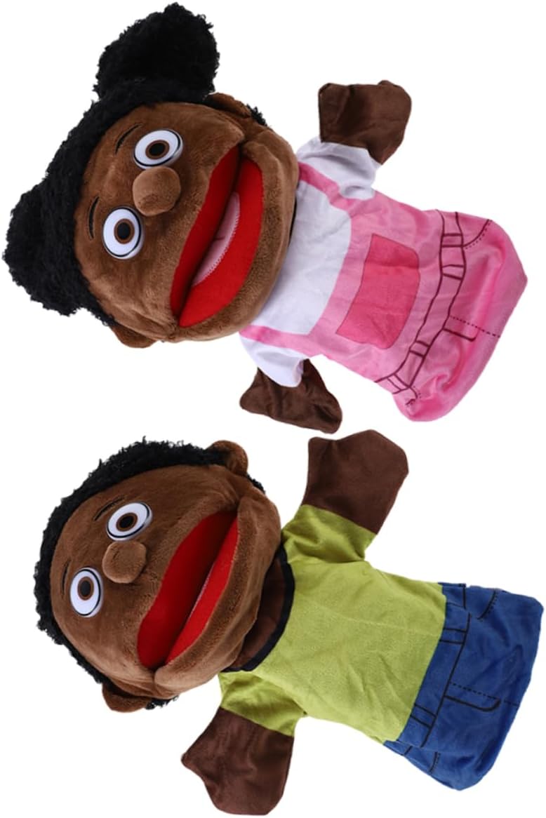 2pcs Family Member Hand Puppets for Interactive Storytelling Comfortable Plush for Enhance Motor Skills and Language Development for Parents