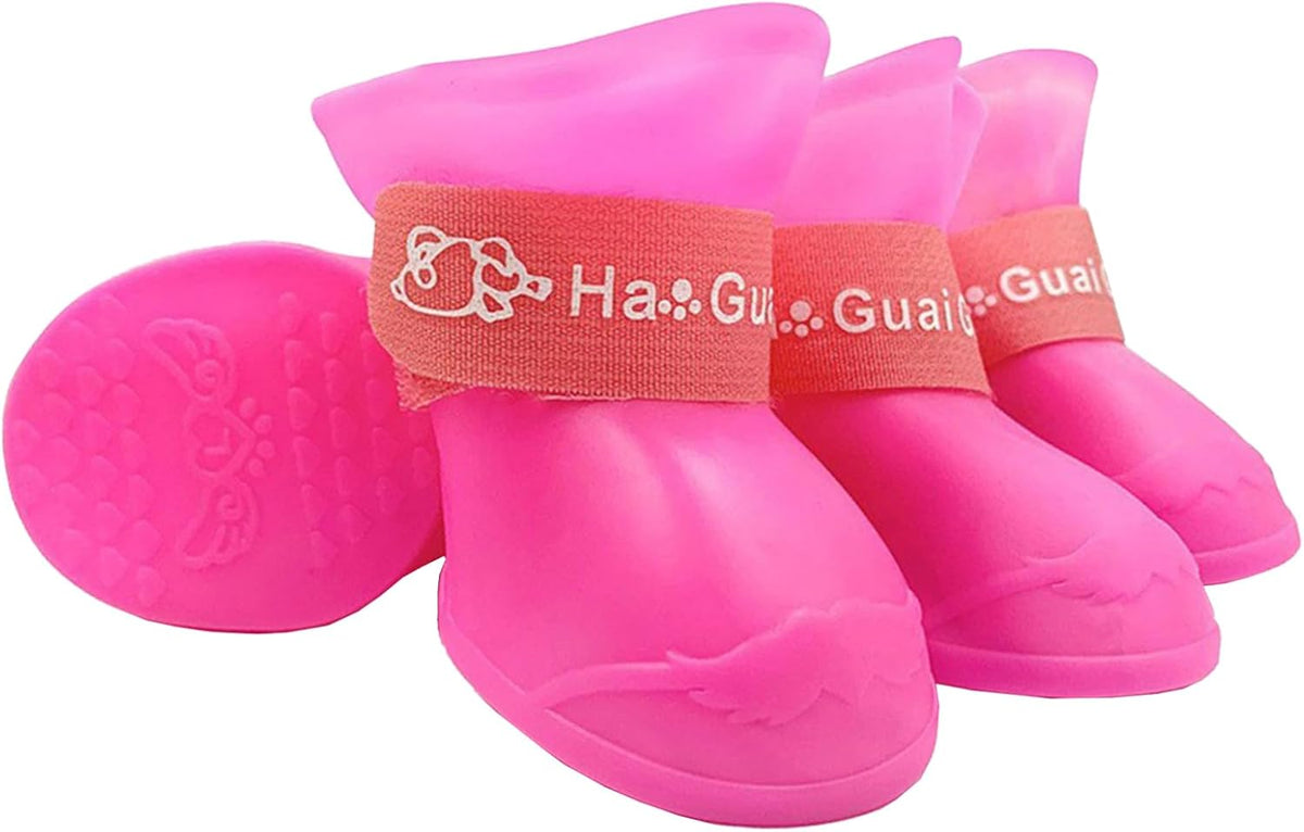 Aislor Dog Shoes for Rain Day Walking Waterproof Dogs Shoe Pet Boots Paw Protectors Non-Slip Dog Booties for Beach Black XX-Large