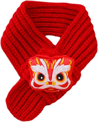 Dog Knitted Scarf Chinese New Year Pet Scarf, Warm Winter Puppy Scarf Bandanas for Puppy Dogs Kitten New Year Gift Holiday