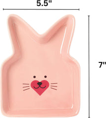 Easter Bunny Ceramic Serving Plate - 5.5 inch x 7 inch - Easter Dinner and Snack Supplies