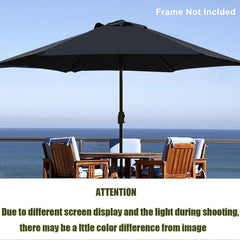 Patio Umbrella Replacement Canopy Cloth Outdoor Market Umbrella Top Parasol Cover with 6 Ribs, Replacement Parasol Fabric Cover Water Resistant UV Protection ﻿(Dark Green,250cm/8ft)