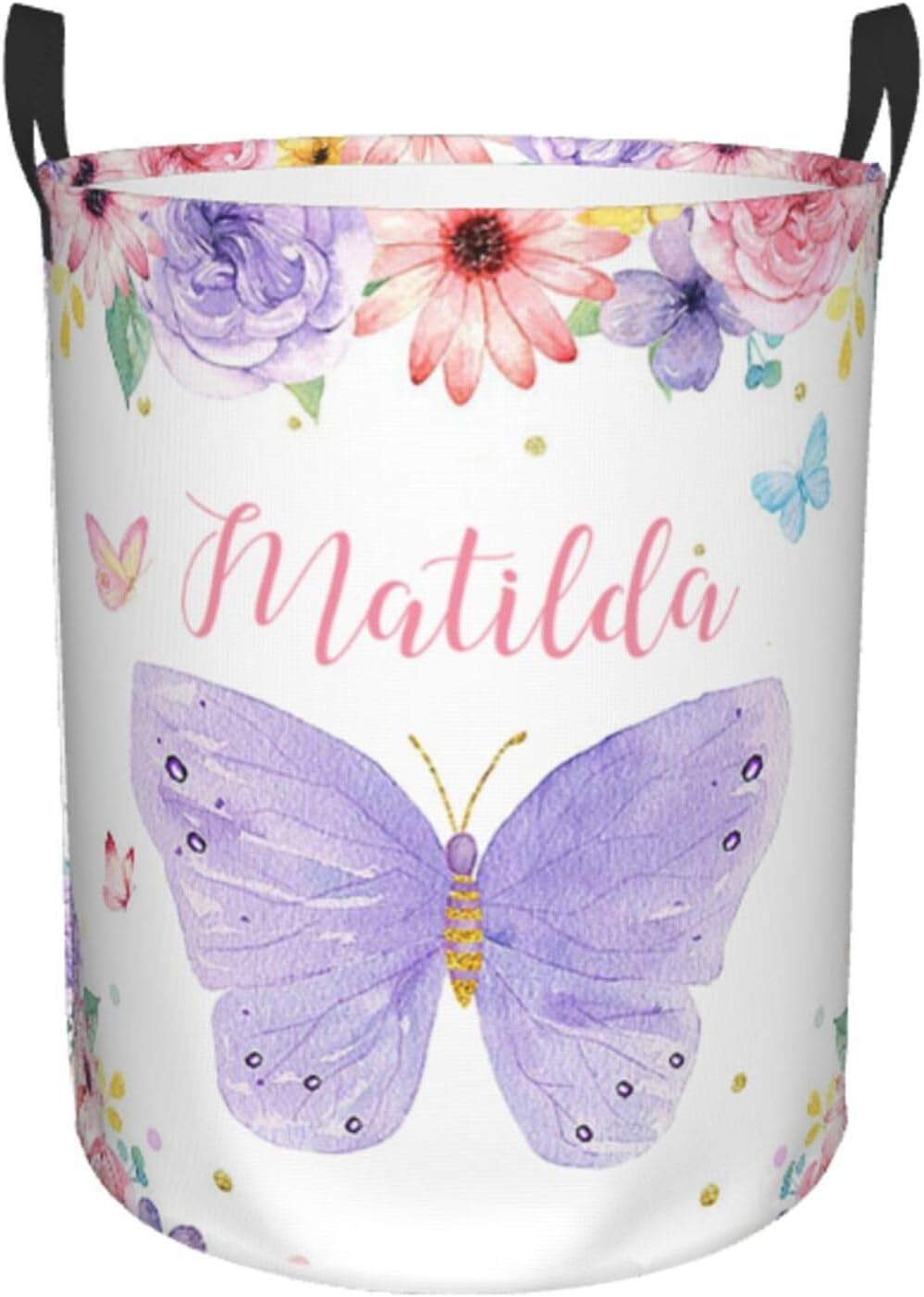 Personalized Laundry Basket for Nursery, Custom Nursery Laundry Hamper with Name, Customize Baby Clothes Circular Hamper for Boys Girls Room Decor, Mallard Duck