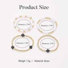 4PCS Handmade Bead Bracelets Set for Women - A Touch of Classic Elegance(Multicolor)