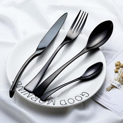 Black Stainless Steel Dinner Fork Cutlery for Western Tableware Stylish Design for Home Dining and BBQ Dishwasher Safe