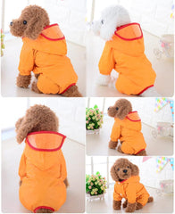 Raincoat for Dogs Lightweight Dog Raincoats Orange Waterproof Dog Raincoat Clothes Puppy Rain Coat Jacket with Hat Pet Dog Rain Coat for Small Dogs Xs