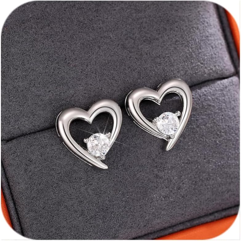 925 Sterling Silver Earrings for Women Trendy White Gold Plated Cubic Zirconia Hypoallergenic Earrings Jewelry Gift for Her