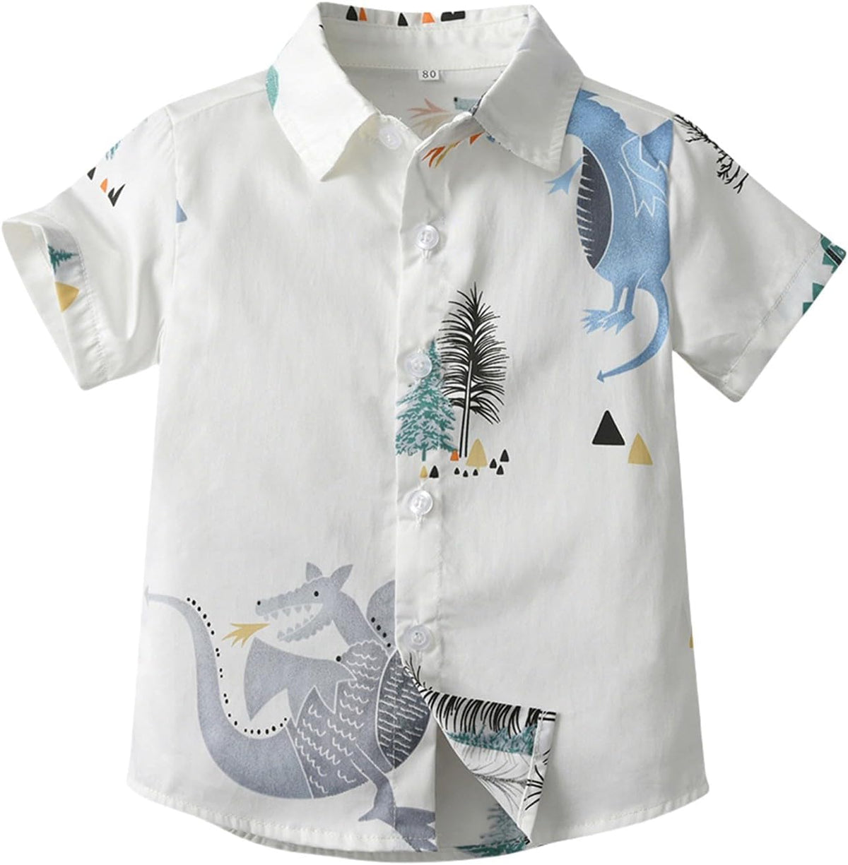 Hawaiian Shirt for Boys Kids Short Sleeve Button Down Lapel Neck Shirts Tropical Summer Casual Top Toddler Baby Outfit