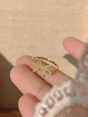 Fashionable Adjustable Opening Ring Faux Pearl Design Personalized Finger Ring Suitable For Daily Wear And Parties