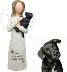 Dog Memorial Gifts for Loss of Dog, Dog Sympathy Gifts in Memory of Passing Away Pet Dog, Resin Dog Angel Figurine for Dog Mom and Dog Lovers, Black