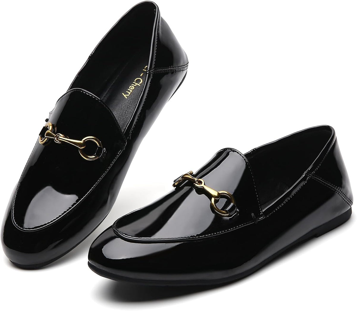 Casual Buckle Loafers for Women Work Flats Round Toe Business Backless Ballet Flats Metal Décor Driving Slip on