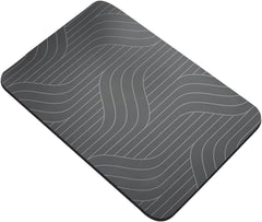 Bathroom Rugs, Bath Mats, Soft Diatomite Material, Efficient Water-Absorbent, Fast-Dry Carpet, Stable Structure, Floor Friendly, Easy to Clean & Maintain, Suitable for Bathroom (Black)