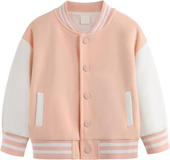 Kids Boys Varsity Baseball Jacket Letterman Jacket School Basic Casual Teens Fall Coat Outerwear Aesthetic Sport Sweatshirt