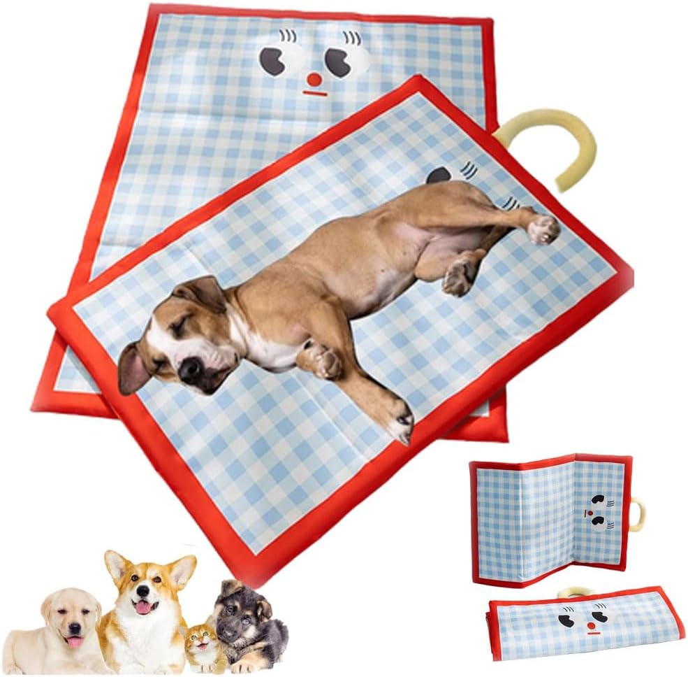 Cat Dog Cooling Mat,Reusable Dog Cooling Mat,Waterproof Pet Cool Cat Cooling Mat Bed Large Pad,Non-Toxic Gel Self Cooling Pad for Dogs Cats in Hot Summer,Easy-Fold Pet Cool Mat for Home Travel