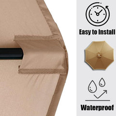 6.5ft 7.5ft 8.2ft 8.9ft 9.8ft 11.5ft Market Umbrella Replacement Canopy UV Protection Replacement Parasol Fabric Cover for Garden Patio Lawn 6/8 Ribs(Lake Blue,8.2ft/6ribs)