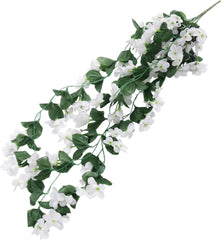 Purple Artificial Flower Silk Fake Plant Hanging Flower Vines for Wedding Home Decor Office Cafe