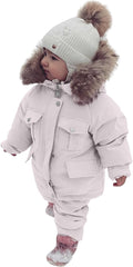Girls Snowsuit Hooded Down Coat Jacket and Snow Pants Zipper Casual Coat Thick Warm Winter Outerwear Clothes Coats