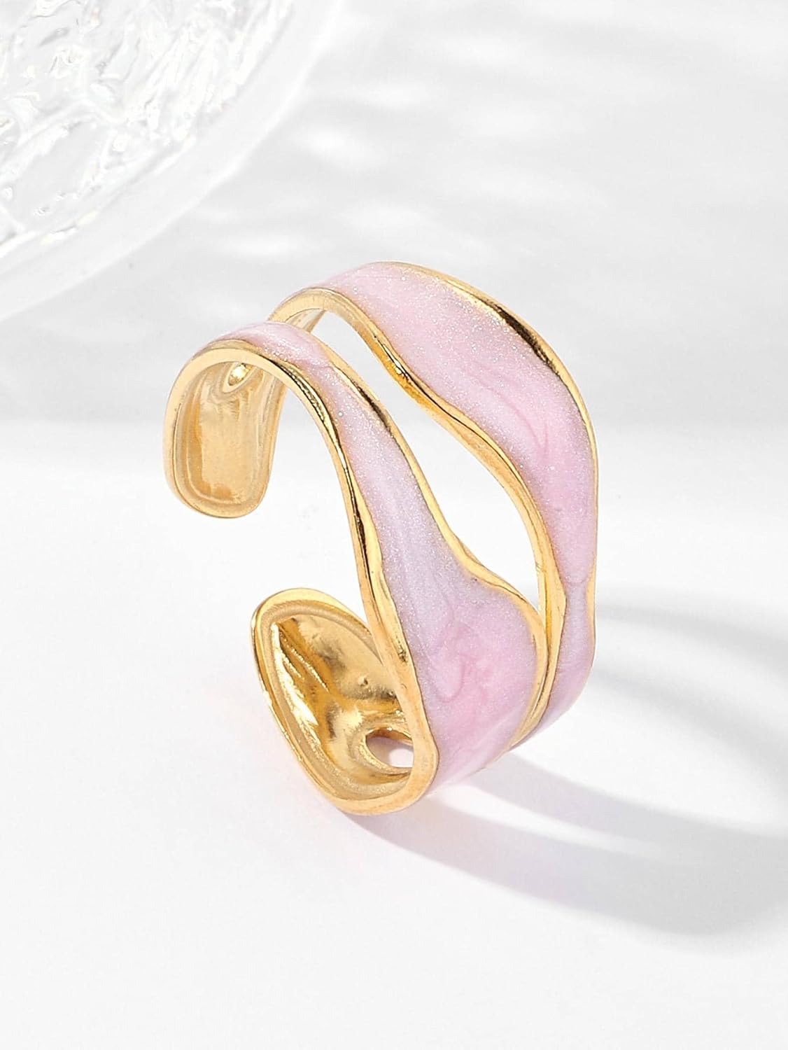 Hollow Out Cuff Ring Elegant Women's Fashion Jewelry Gift for Party Daily Wear