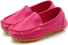 WUIWUIYU Boy's Girl's Slip-on Loafers Flats Oxford Shoes Solid Color Mocassins House Shoes
