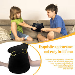 Soft Black Cat Plush Toy Pillow - Stuffed Animal for Kids, Boys & Girls Gifts