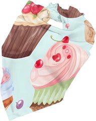Cupcake Pattern Dog Bandana Pet Scarf Accessories for Small Medium Dogs Cats Photo Prop, Triangle Pet Bandanas Adjustable Puppy Bib Washable Dog Kerchief Puppy Neckerchief