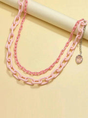 Dual-Layered Pink Acrylic Strawberry Pants Chain for Women Valentines Accessory