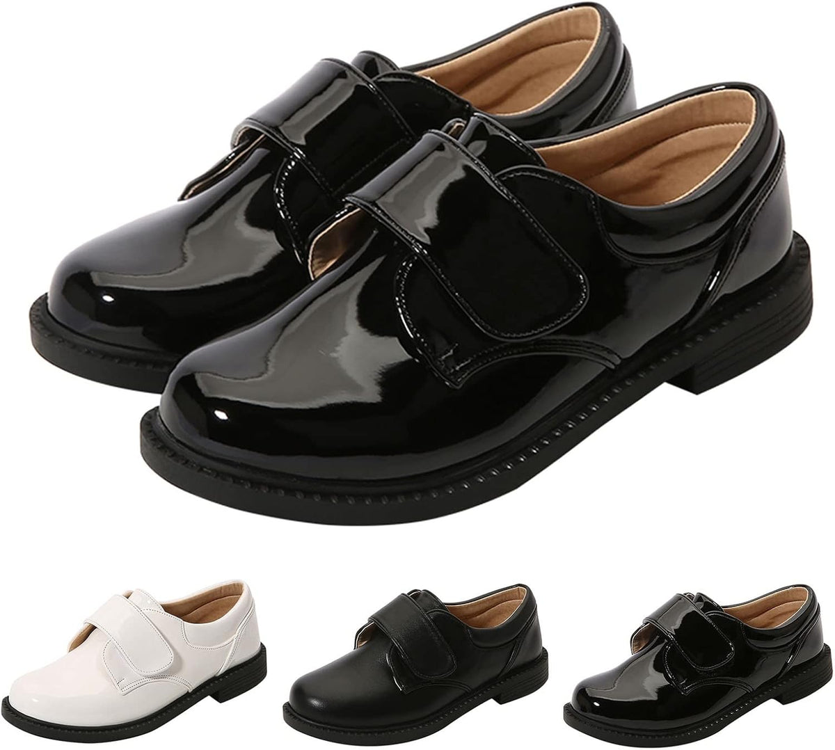 Boys Formal Dress Shoes Low Heel Non-Slip Strappy Slip-On Loafers Lightweight Performance Stage Wedding Shoes