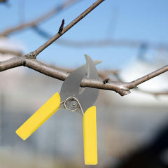Garden Tree Branches Ring Barking Cutter Scissor Hand Grafting Tool Handheld Peeling Shears for Garden Potted Plant Grape, Yellow Handle