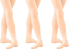 Monvecle 3 Pairs Girls' Kids Opaque Microfiber Dance Stockings School Uniform Footed Tights