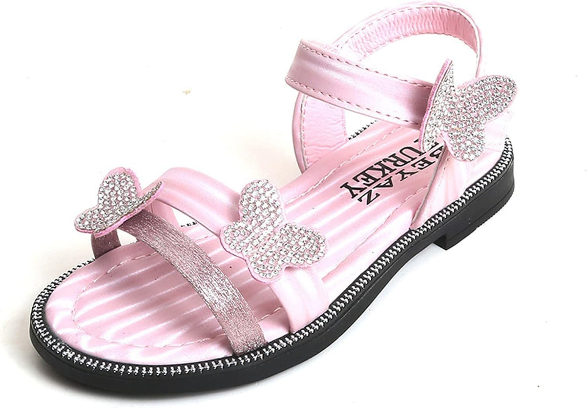 Toddler Girls Butterfly Sandals Summer Outdoor Closed Toe Soft Rubber Sole Beach Water Shoes Dress Girls Dress