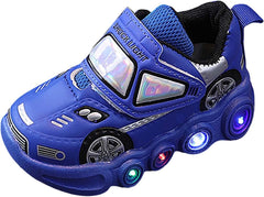 Car Shoes for Boys Light Up Kids Toddler Girls Boys Breathable Flashing Sneakers Cute Cartoon Cars Toddler Shoes