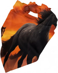 Horses Red Glowing Clouds Dog Bandana Pet Scarf Accessories for Small Medium Dogs Cats Photo Prop, Triangle Pet Bandanas Adjustable Puppy Bib Washable Dog Kerchief Puppy Neckerchief