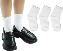 Boys Dress Socks 3 Pairs Kids Boys Girls Crew Dress Sock Cotton Uniform Socks for Girls