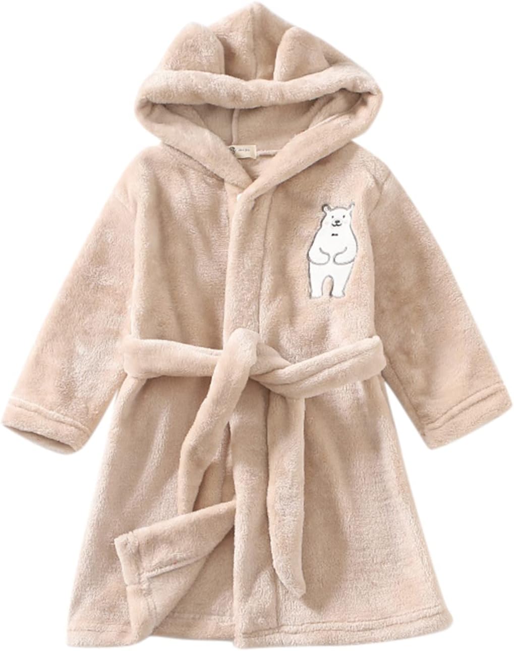 Boys Soft Fleece Girls 𝗣a𝗷amas 𝗦leep𝚠ear Flannel Warm Hooded Towel Kids 𝐁ath𝗿obe Girls Tops Boys Toddler Clothes
