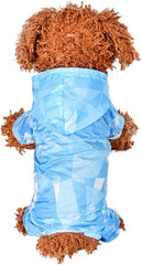 Raincoat for Dogs Lightweight Dog Raincoats Blue Dog Raincoats Coats Jackets for Small Dogs with Big Storage Bag Sporty Waterproof Elastic Sleeve Dog Clothes S