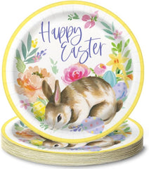 Classic Easter Round Dinner Plates (9") - Elegant & Vibrant Multicolor Party Plates, Perfect For Spring Celebrations - Pack Of 8