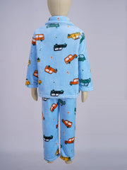 Kids Children Fleece Pyjamas Set Boys Girls Button-Down Cardigan with Thicken Pants Sleepwear Pjs 2 Pieces