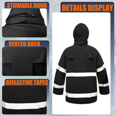 RainRider Rain Suits for Men Waterproof Rain Jacket Coat Pants Heavy Duty Women Fishing Rain Gear Workwear