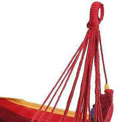 Colorful Stripe Hammock Chair Hanging Swing, Sturdy Cotton Hammock Swing, Side Pocket Tassel Chair for Yard, Bedroom, Patio, Porch