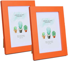 Picture Frame for 4x6 inch Photo MDF Photo Frame for Tabletop and Wall Orange 2Pack