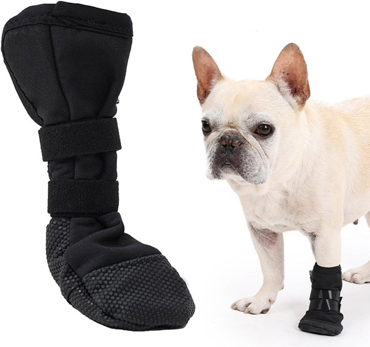 Dog Paws Protector Boot,Large Size Water Resistant Soft Protective Shoe for Dog Shoe with Self-Adhesive Strap,Non-Slip,Lick-Proof Protection Wound Care Breathable Pet Footwear (L)
