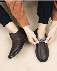 Men’s Winter Boots - Warm Insulated Snow Boots, Thick Lined Short Boots Cold Weather Protection, Soft Sole, Comfortable Fit for Outdoor Activities, Non-Slip (8,Coffee)