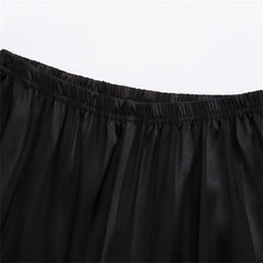 Boy Girl Teen Satin 𝐏ajamas Set Summer Striped Sl𝐞epwear Button-Down Short Sleeve Tops Shorts Silk 𝐏js Loung𝐞wear 2Pcs